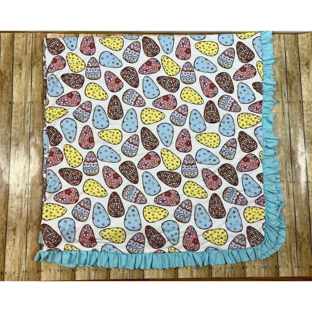 Posh Peanut Addison Mae Peeps Luxe Patoo Bamboo Blanket Ruffle 60x60